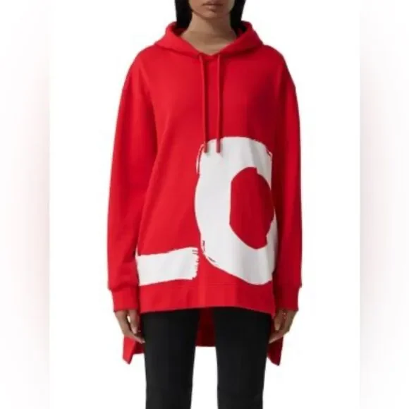 Burberry NWT Love Hooded Sweatshirt Red Unisex - Picture 2 of 14
